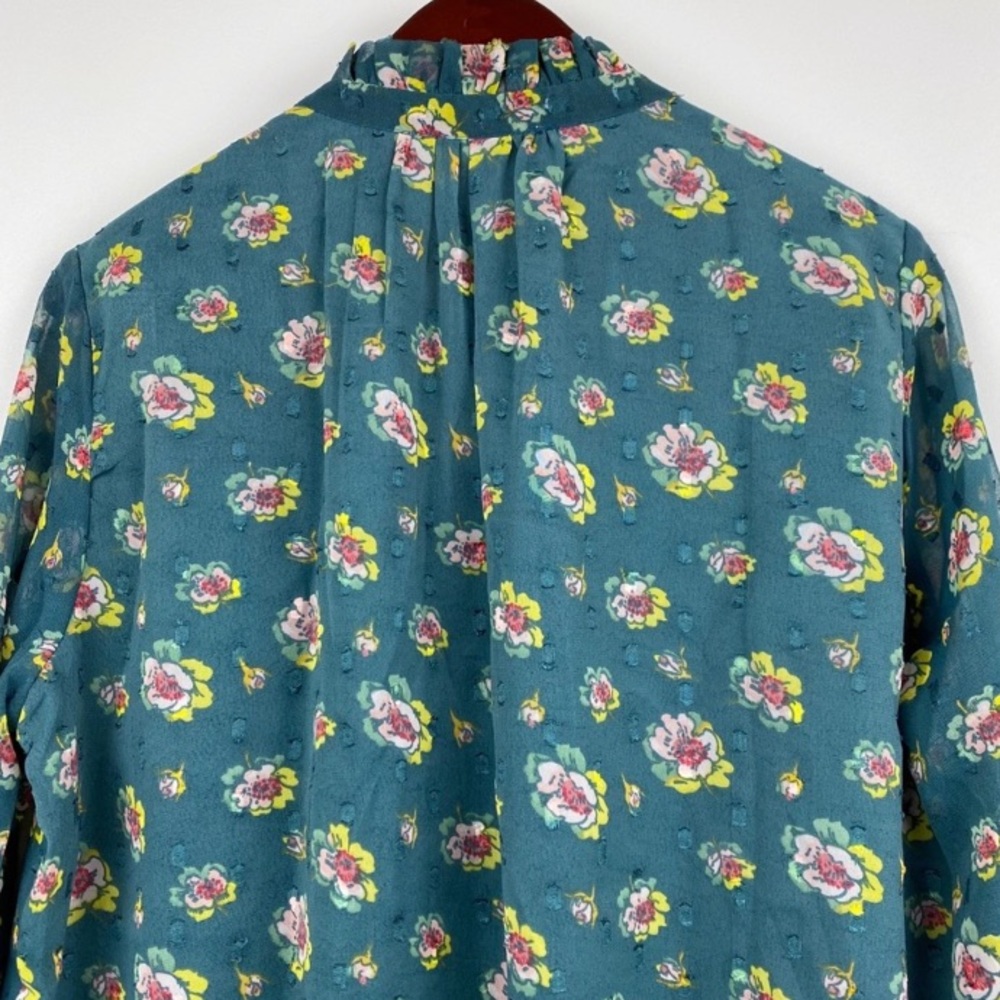 LOFT floral bell sleeve blouse - Picture 6 of 9